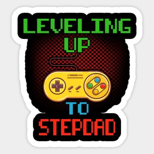 Promoted To Stepdad T-Shirt Unlocked Gamer Leveling Up Sticker